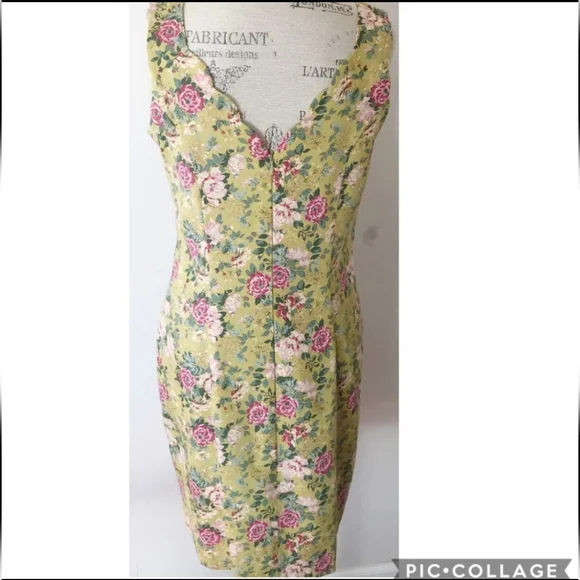 Laura Ashley 80’s Vintage Floral Sheath Dress - Picture 3 of 11
